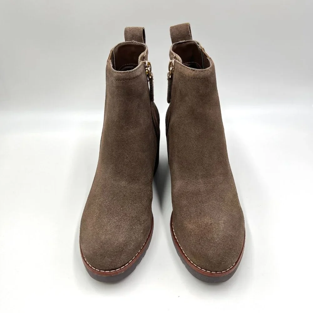 Sanctuary Womens Size 6.5 Engage Brown Suede Leather Wedge‎ Ankle Boots Shoes